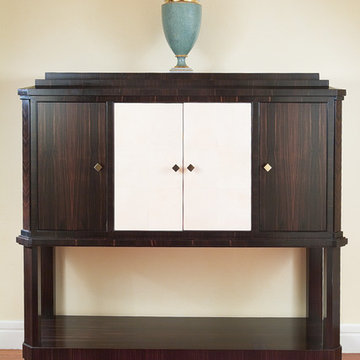 Macassar Ebony and parchment cabinet