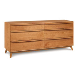 Catalina Cherry 6 Drawer Dresser - Dressers