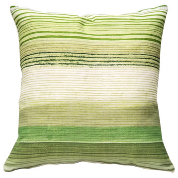 Sedona Stripes Green Throw Pillow 17x17, with Polyfill Insert
