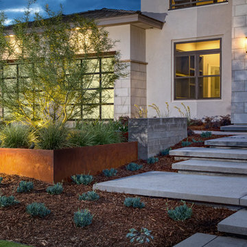 Front Entry Approach | Prairie-Inspired Transitional Estate