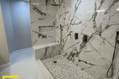 Inspiration for a modern bathroom remodel in Chicago