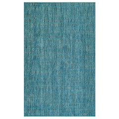 Dash Albert Harris Blue Hand Micro Hooked Wool Rug 9' x 12