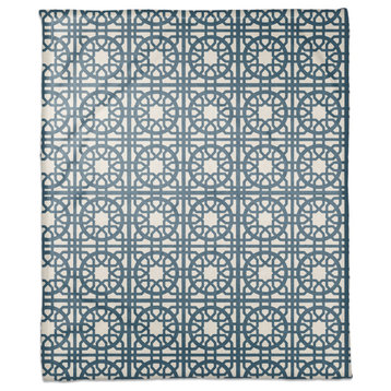 Blue Geo Tile 50x60 Coral Fleece Blanket
