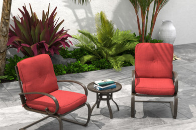 Outdoor Patio Cafe Furniture 3-Piece Bistro Garden Set, Wrought Iron