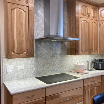 Traditional Kitchen Remodel Done in New Hickory Wood Cabinets