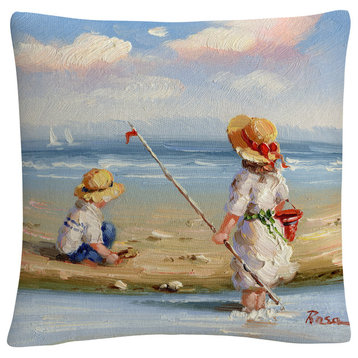 Rosa 'At The Beach III' 16"x16" Decorative Throw Pillow