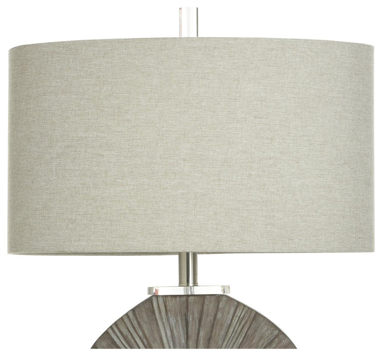 Silver Burst Table Lamp Brushed Grey And Brown Farmhouse Table 