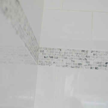 Blue and White Bathroom Renovation. Potomac, MD
