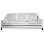 Your Space Furniture - Transitional Slope Arm Cierra Sofa in White Performance Velvet - Kiln-dried Alder hardwood.