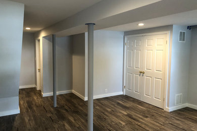Inspiration for a transitional basement remodel in New York