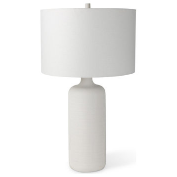 Melanie 17.0L x 17.0W x 30.5H White Shade WithWhite Base Table Lamp