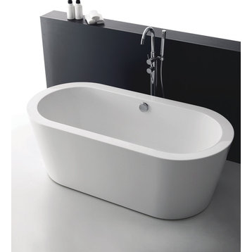 Empava 67" Modern Freestanding White Acrylic Bathtub