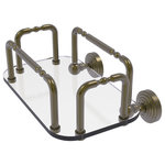 Allied Brass - Waverly Place Wall Mounted Guest Towel Holder, Antique Brass - This elegant wall mounted guest towel tray will add style and convenience to your bathroom decor. Ideally sized to hold your favorite guest towels or a standard box of Kleenex Tissues. Keep your vanity top organized and clutter free with this wall mounted accessory.  Tempered glass and brass rails are used to make this item sturdy and stylish. Any of our lifetime designer finishes will provide a lifetime of use.