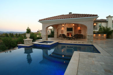 Inspiration for a mediterranean pool remodel in Los Angeles