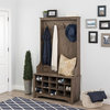 Pemberly Row Wide Hall Tree with Shoe Storage in Drifted Gray