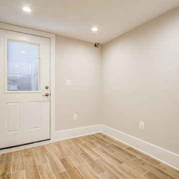 Basement remodel with bedroom space, closet space, living area, DC