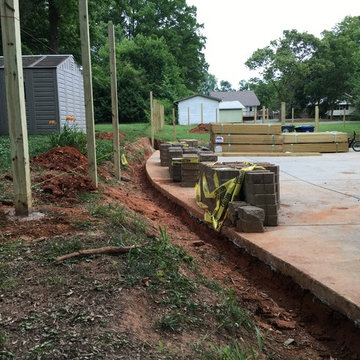 Horizontal Fence with Retaining Wall
