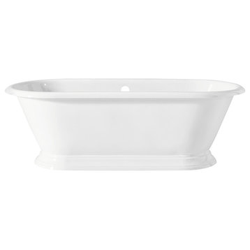 Cheviot Products Sandringham Cast Iron Tub With Faucet Holes, White