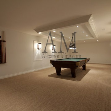 Coffered ceiling over pool table, Oakville