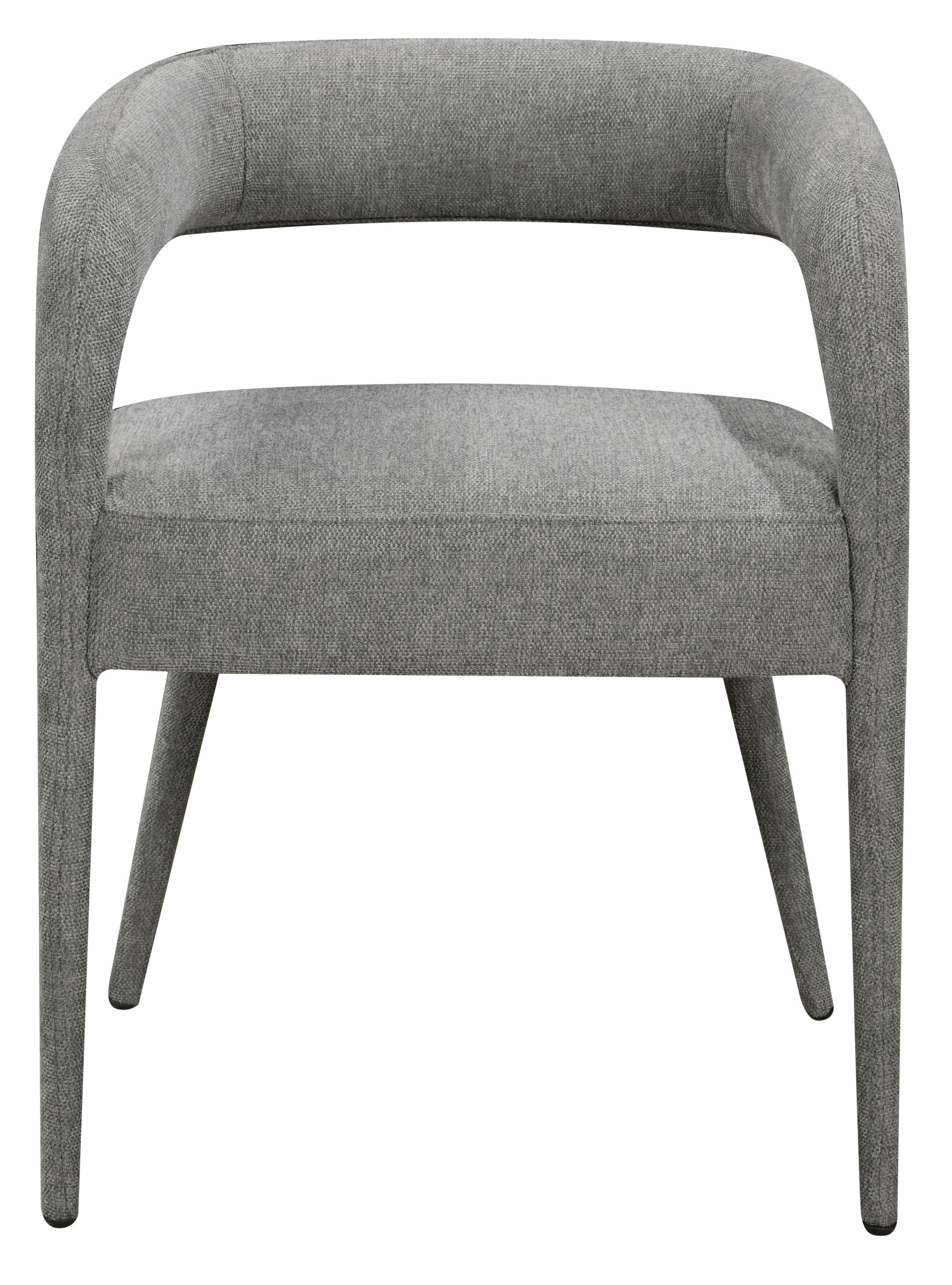 Jenna 48" Round Dining Set with 4 Galway Chairs in Modern Gray Linen ...