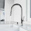 VIGO Greenwich Pull-Down Kitchen Faucet With Soap Dispenser, Chrome