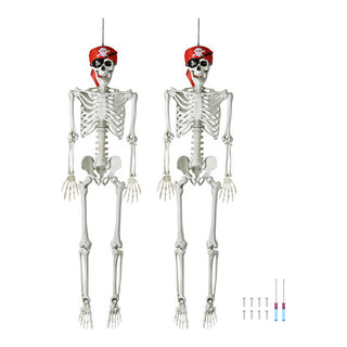 Yescom 2PCS Life Size Skeleton Poseable 5.4 Ft for Halloween Party ...