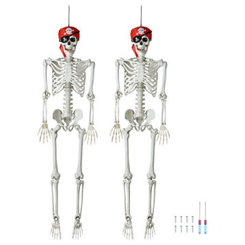 Yescom 5.4' FT Full Body Halloween Skeletons Props Decor Movable Joints 2 Pack