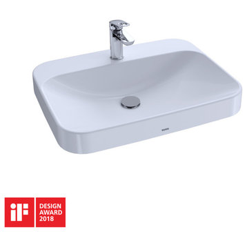 Toto Arvina Rectang 23" Vessel Bath Sink for 1Hole Faucets Colonial White