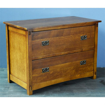 Crafters and Weavers Arts and Crafts 2-Drawer Wood Lateral File Cabinet in Oak