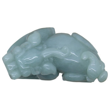 Fengshui Figure Hand Carved Chinese Natural Jade Pixiu Pendant