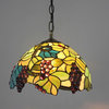 12" Tiffany Style Grape Pendant Lighting With Chain Cord