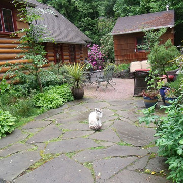 Log cabin in the woods