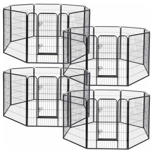 40" 45" Dog Playpen Metal Pet Fence Puppy Exercise Barrier Outdoor RV Camping, 40“ - 32 Panels