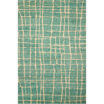 Nourison Tahoe Modern Mta03 Animal Print Rug, Turquoise Green, 9'9"x13'9"