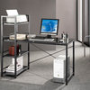 Techni Mobili Glass Desk With Built-in Shelves