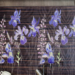 Watercolour in Ebony glass Splashback - Wall And Floor Tile
