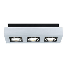 Ceiling Track Light, Brushed Aluminum, Chrome, Black, 3 Light