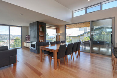 Mid-sized contemporary home design in Hobart.