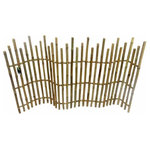 Master Garden Products - Bamboo Picket Fence, 48" - Old-fashioned bamboo picket fences adds a traditional touch to a home, as well as to provide privacy and security. The wire between the poles are covered with sections of bamboo and the gaps between poles allows for an open picket fence look. The spaced pole design of the picket fence allows a homeowner to see the property while also securing it. Our bamboo picket fence gives you another option to one of the most popular fence styles. Regular bamboo picket fences are built with 1 to 1.5 bamboo poles, and the unique black bamboo picket fence poles are between 1/2 to 3/4 because this particular type of bamboo grows in smaller clumps.