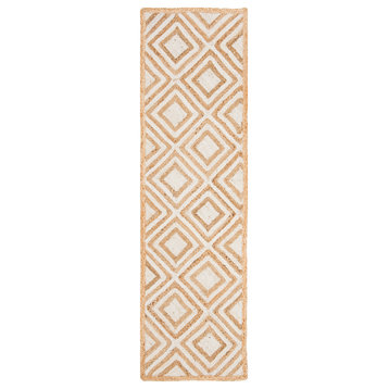 Safavieh Cape Cod Collection CAP304 Rug, Natural/Ivory, 2'3"x8'