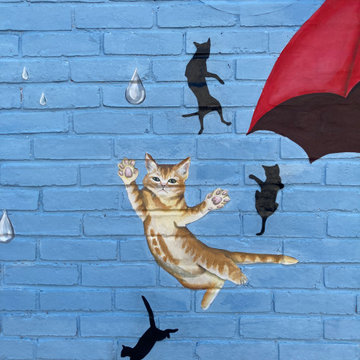 Raining Cats and Dogs Veterinary Clinic Mural