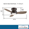 Minka Aire Concept II LED Flush Mount Ceiling Fan With Remote Control, Oil Rubbed Bronze, 44"