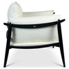 Modern Brazilian, Hara, Accent Chair, Boucle Ivory Upholstery, Black Frame