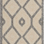 Nourison - Nourison Palamos Contemporary Cream 8' Runner Area Rug - Soft cream and grey create muted contrast in this chic and subtle Palamos area rug. Its geometric design of concentric diamonds is beautifully highlighted by high-low pile and varying types of weave. A great casual look, indoors or out.