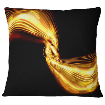 Glowing Golden Lines And Circles Abstract Throw Pillow, 16"x16"