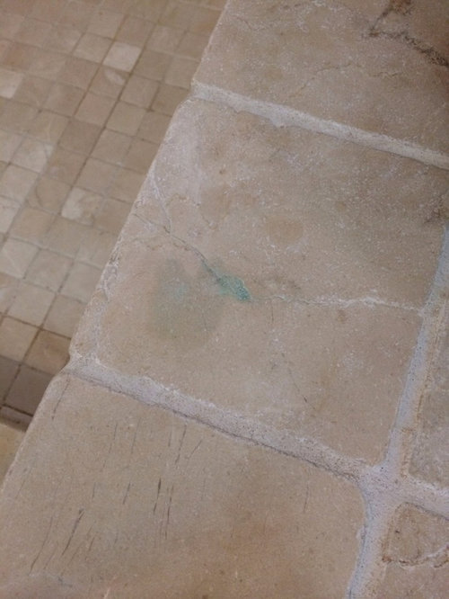 Discolored bathroom tile