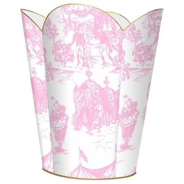 Pink Circus Toile Wastepaper Basket