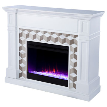 Wassleby Color Changing Fireplace With Marble Surround