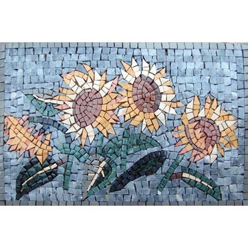 Mosaic Wall Art, Sunflowers, 12"x20"
