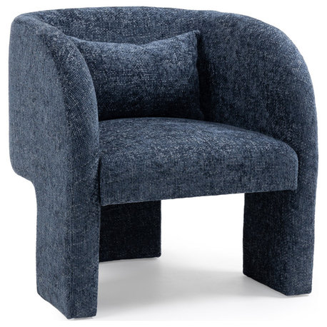 Sawyer Upholstered Accent Chair, Navy, Chenille Fabric